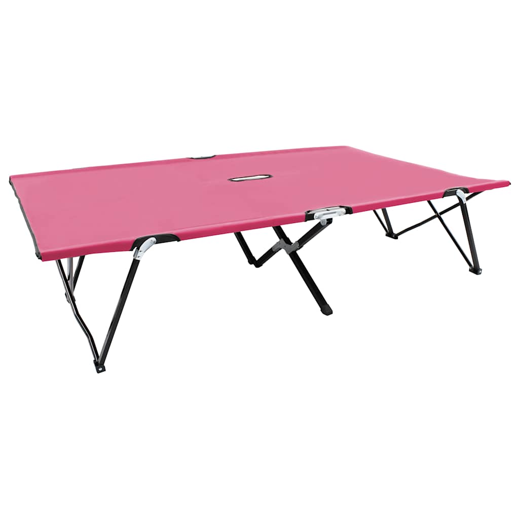 Ligbed 2-persoons inklapbaar staal roze is nu te koop bij PeponiXL, paradijselijk wonen!
