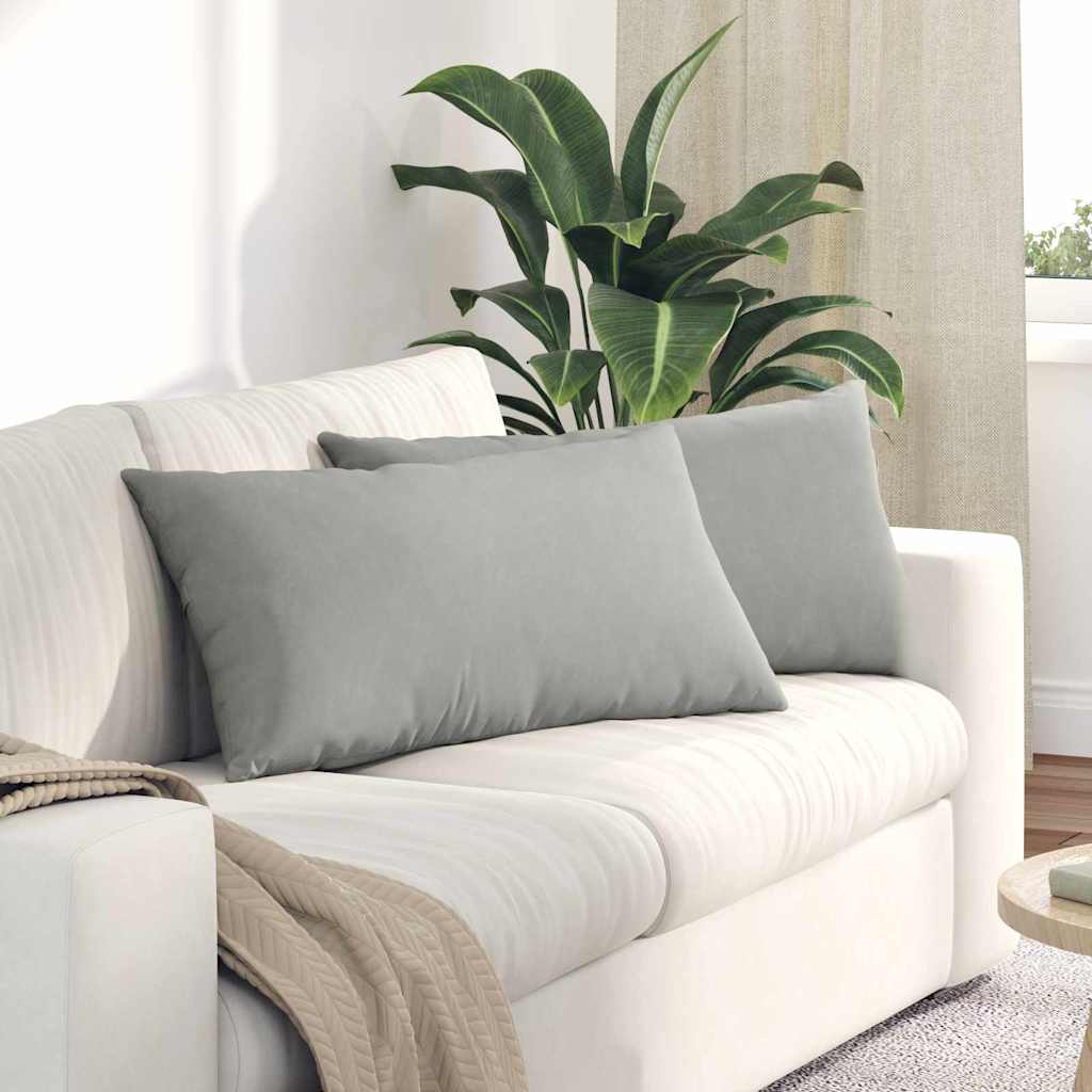 Sofa Kussens 2 stuks Lichtgrijs 80 x 40 cm Stof is nu te koop bij PeponiXL, paradijselijk wonen!