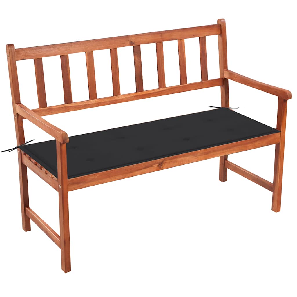 Tuinbank met kussen 120 cm massief acaciahout is nu te koop bij PeponiXL, paradijselijk wonen!