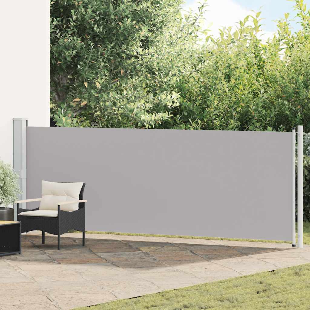 Tuinscherm uittrekbaar 140x600 cm grijs is nu te koop bij PeponiXL, paradijselijk wonen!