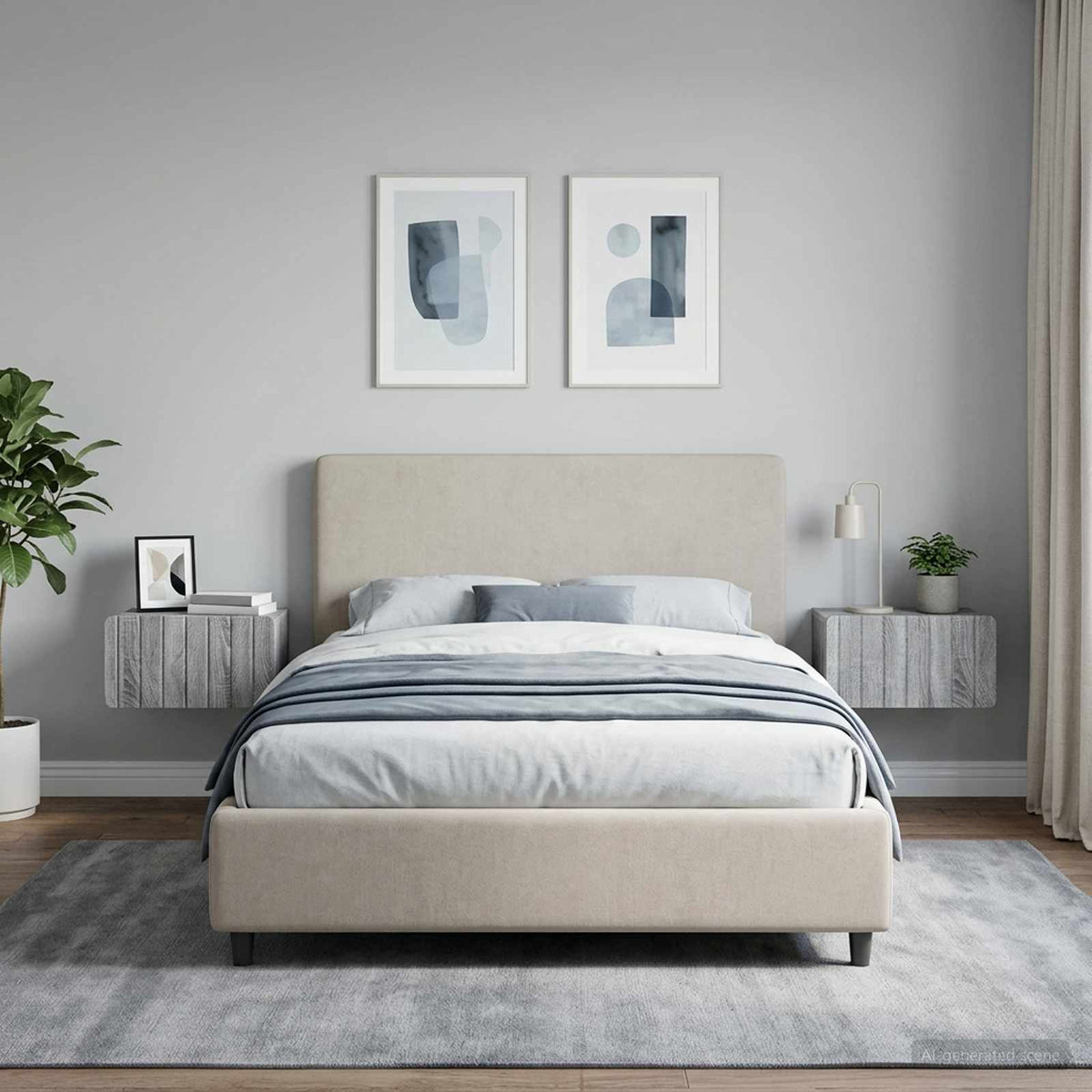 Wandbeugel Bedkast 2 pcs Grijs sonoma 49 x 34,5 x 24 cm is nu te koop bij PeponiXL, paradijselijk wonen!