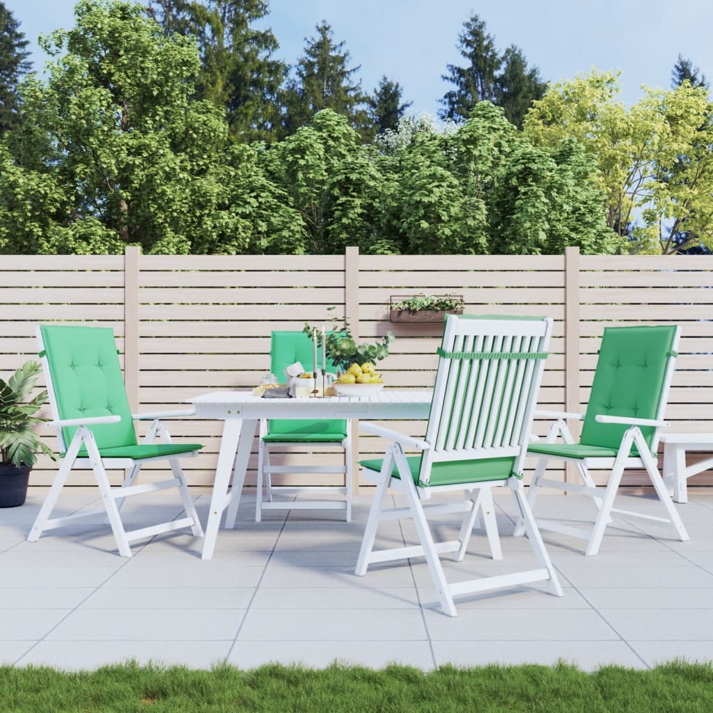 Tuinstoelkussens 4 st hoge rug 120x50x3 cm stof groen is nu te koop bij PeponiXL, paradijselijk wonen!