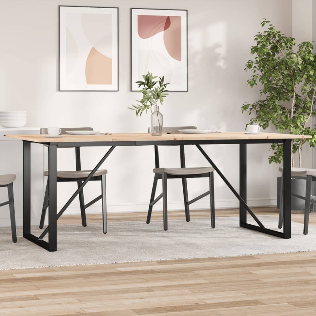 Eettafel O-frame 200x100x75 cm massief grenenhout en staal is nu te koop bij PeponiXL, paradijselijk wonen!