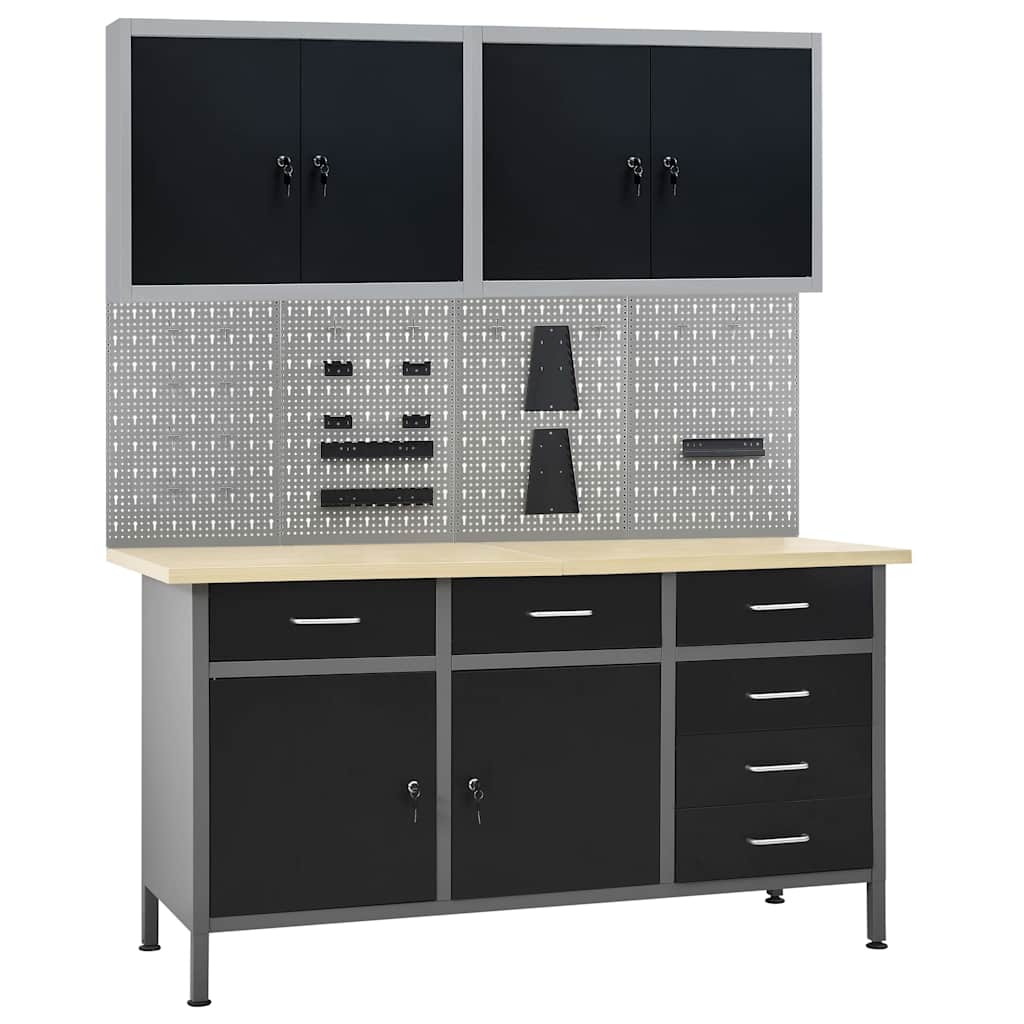 Werkbank met vier wandpanelen en twee kasten is nu te koop bij PeponiXL, paradijselijk wonen!