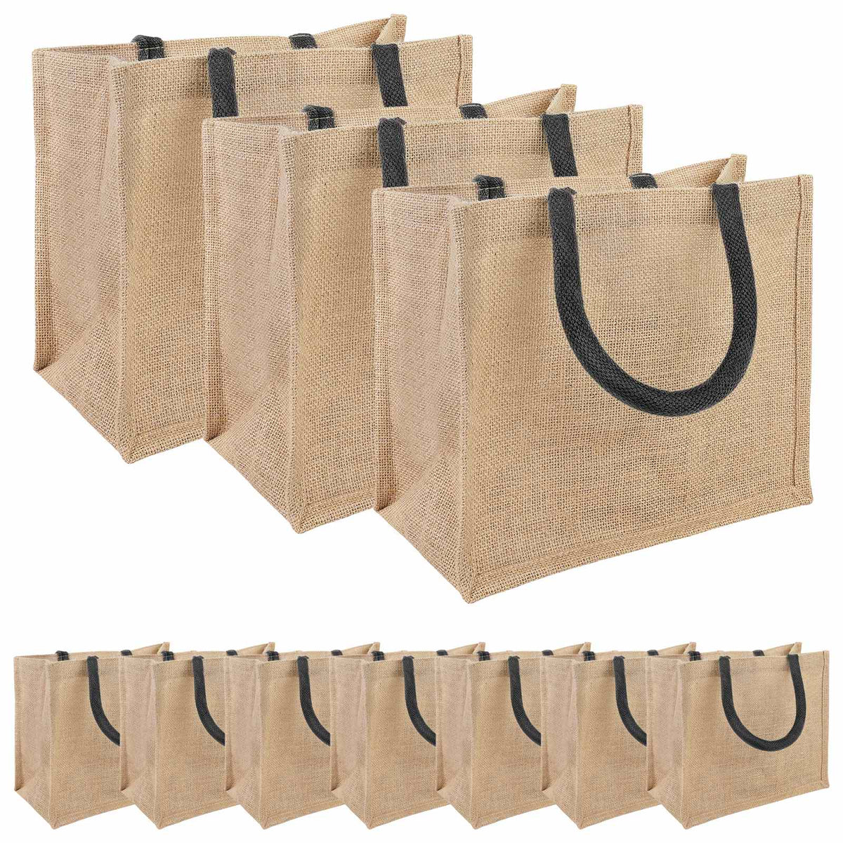 Jute handtassen 10 Naturel en Zwart 26 x 22 x 14 cm is nu te koop bij PeponiXL, paradijselijk wonen!