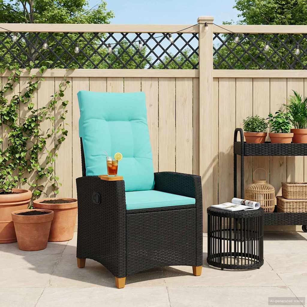 Verstelbare stoel met theeplaat 62 x 64 x 112 cm poly rattan is nu te koop bij PeponiXL, paradijselijk wonen!
