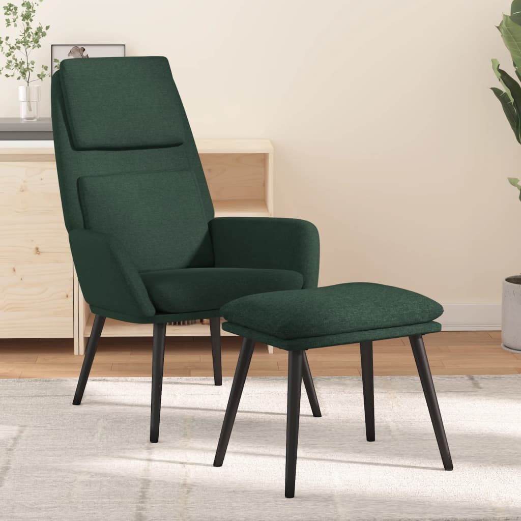 Relaxstoel met voetenbank stof donkergroen is nu te koop bij PeponiXL, paradijselijk wonen!
