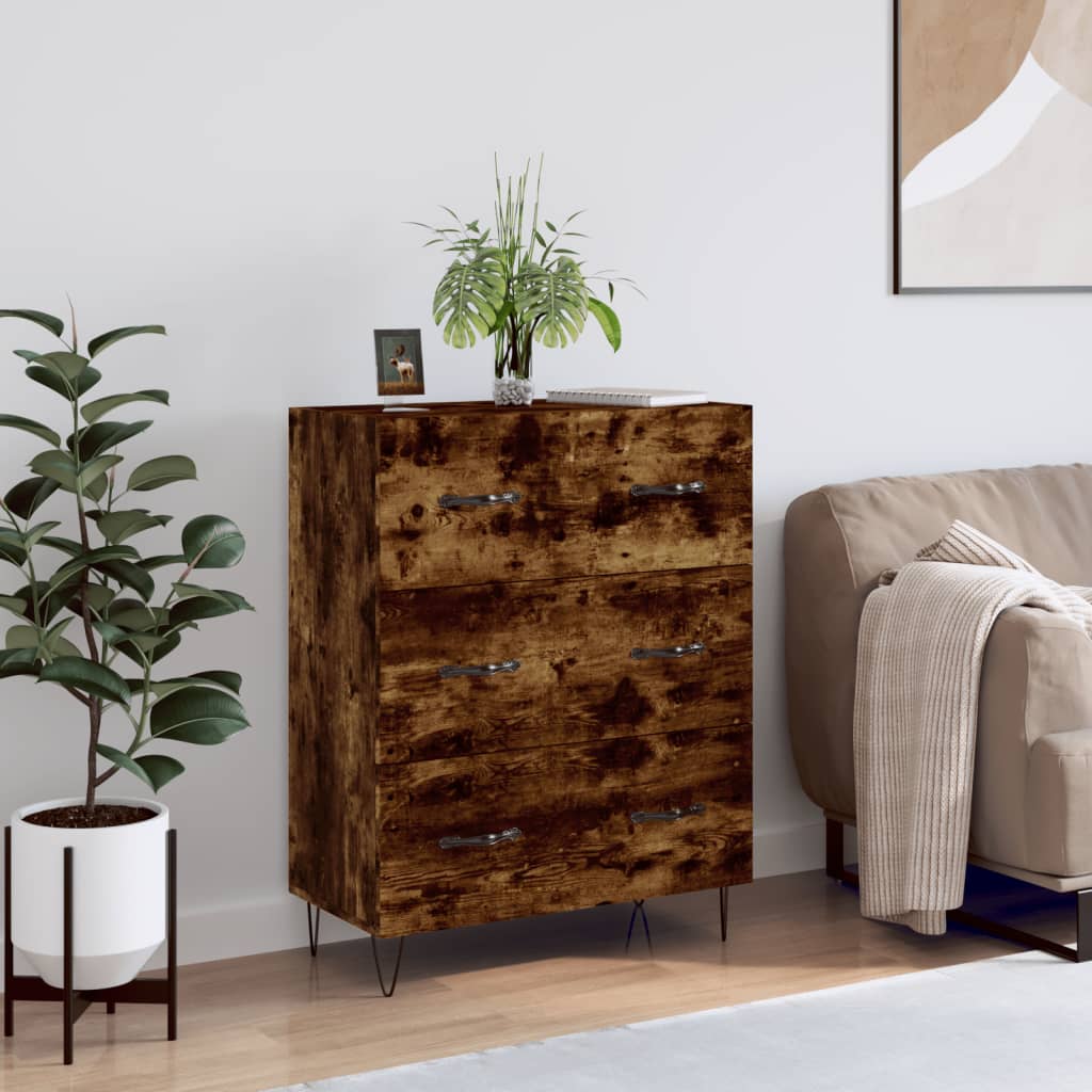 Dressoir 69,5x34x90 cm bewerkt hout gerookt eikenkleurig is nu te koop bij PeponiXL, paradijselijk wonen!