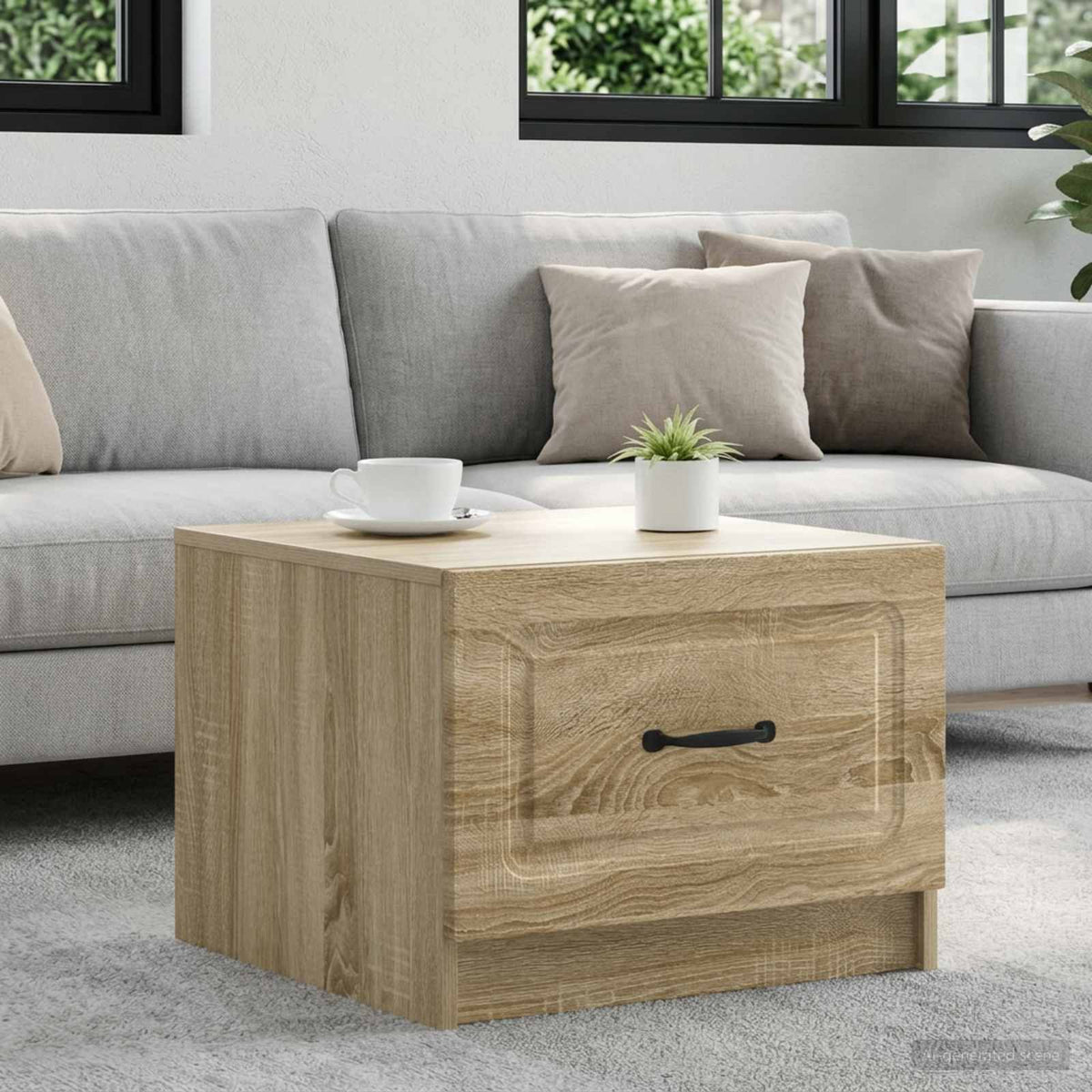 Salontafel met lade Sonoma Eiken 49 x 50 x 37 cm Bewerkt hout is nu te koop bij PeponiXL, paradijselijk wonen!