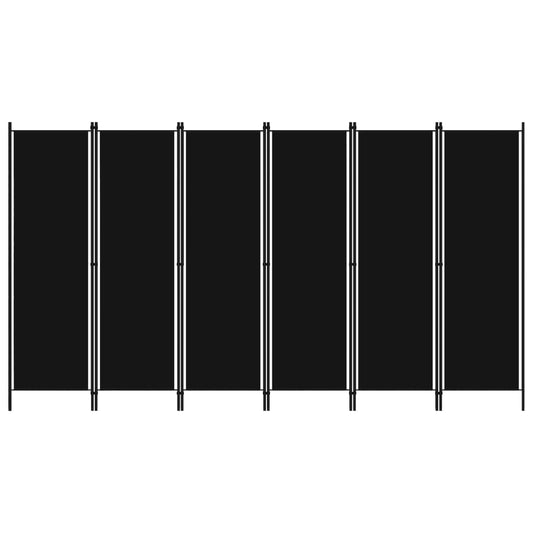 Kamerscherm met 6 panelen 300x180 cm zwart is nu te koop bij PeponiXL, paradijselijk wonen!