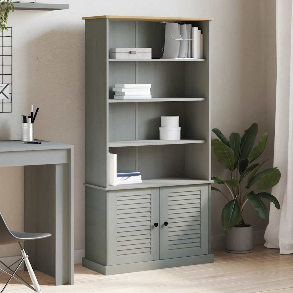 Boekenkast VIGO 85x35x170 cm massief grenenhout grijs is nu te koop bij PeponiXL, paradijselijk wonen!