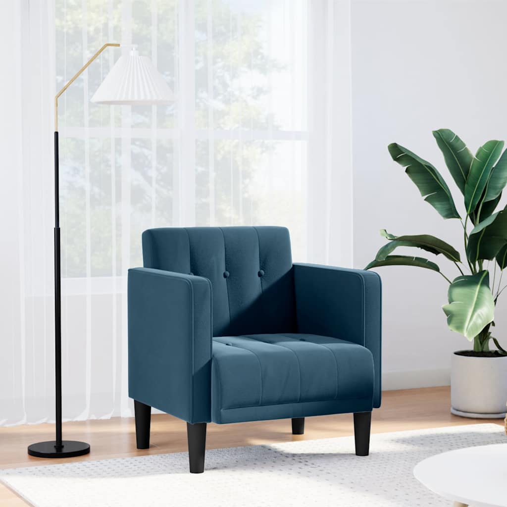 Fauteuil met armleuningen Blauw 53 cm Fluweel is nu te koop bij PeponiXL, paradijselijk wonen!
