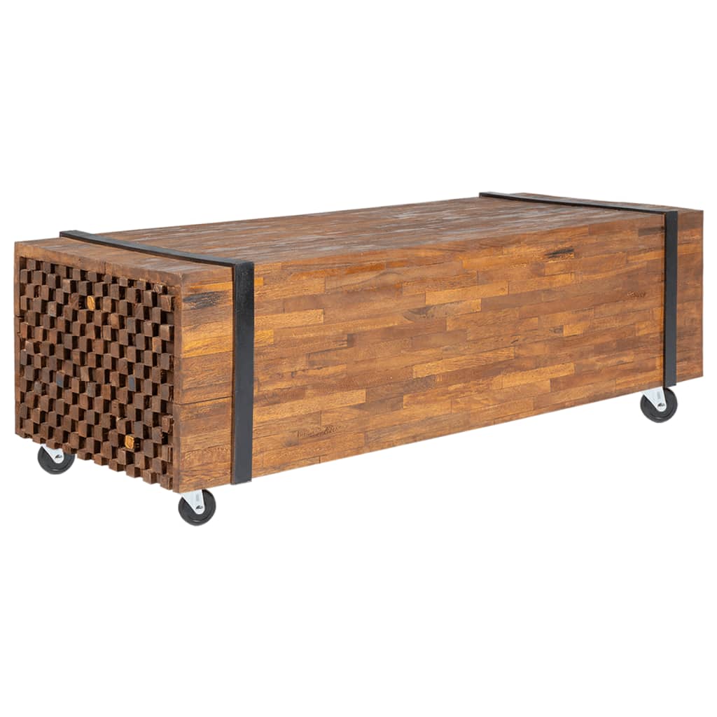 Salontafel 110x45x38 cm massief teakhout is nu te koop bij PeponiXL, paradijselijk wonen!