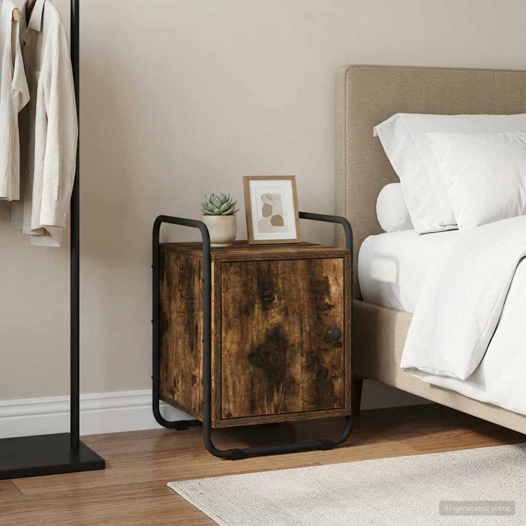 Nachtkastje Gerookt eiken Bewerkt hout is nu te koop bij PeponiXL, paradijselijk wonen!