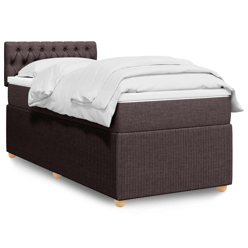 Boxspring met matras stof donkerbruin 100x200 cm is nu te koop bij PeponiXL, paradijselijk wonen!