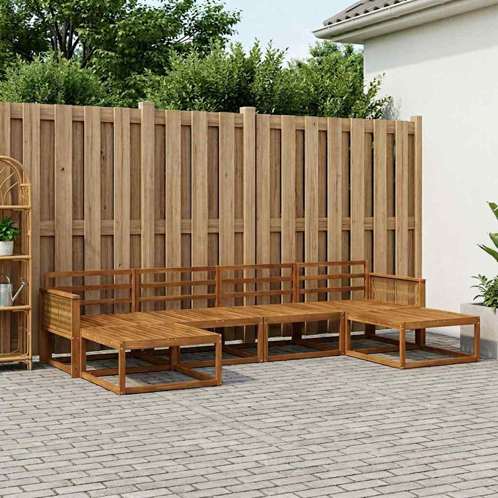 Buiten bankenset 6 pcs Naturel Massief Acaciahout is nu te koop bij PeponiXL, paradijselijk wonen!
