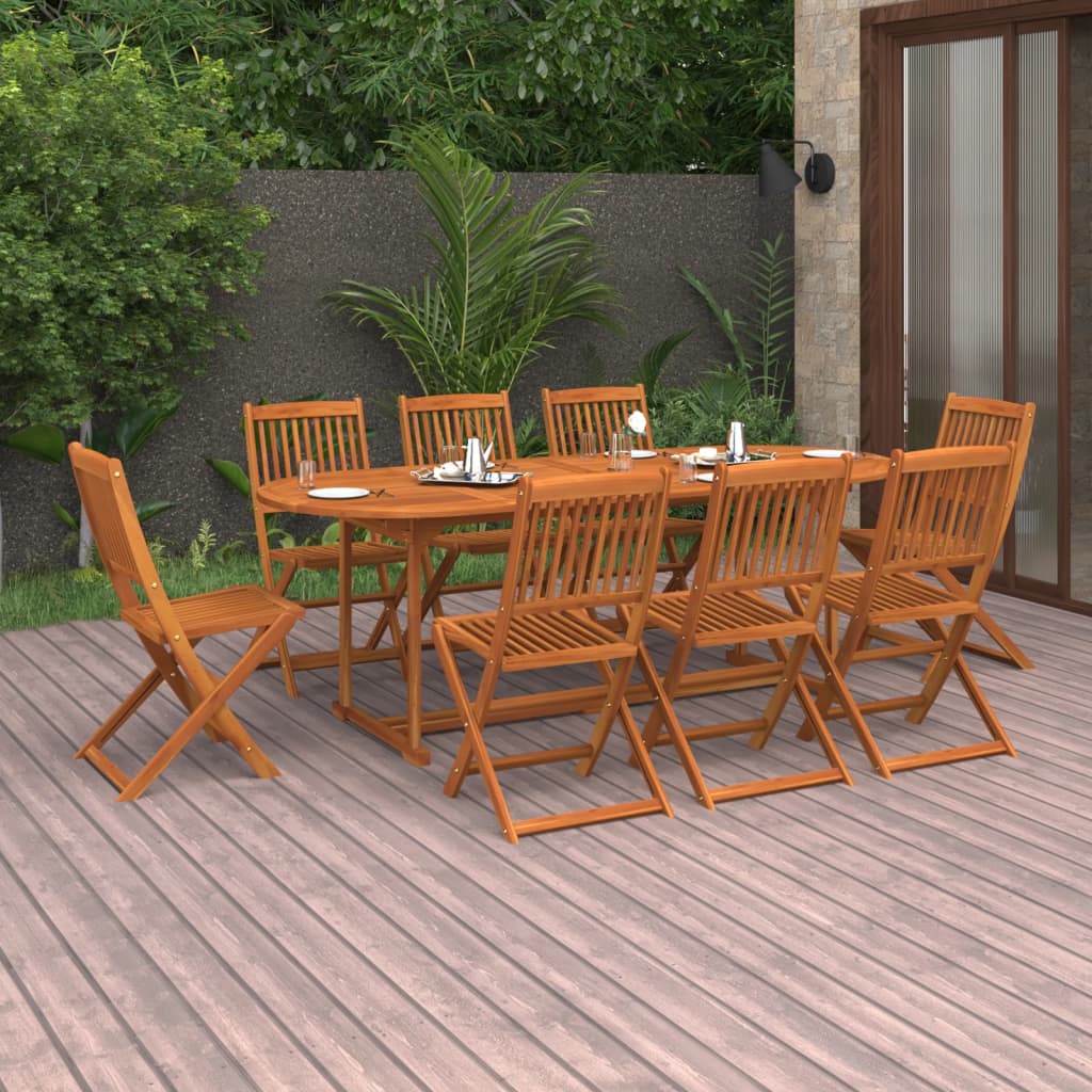 9-delige Tuinset 220x90x75 cm massief acaciahout is nu te koop bij PeponiXL, paradijselijk wonen!