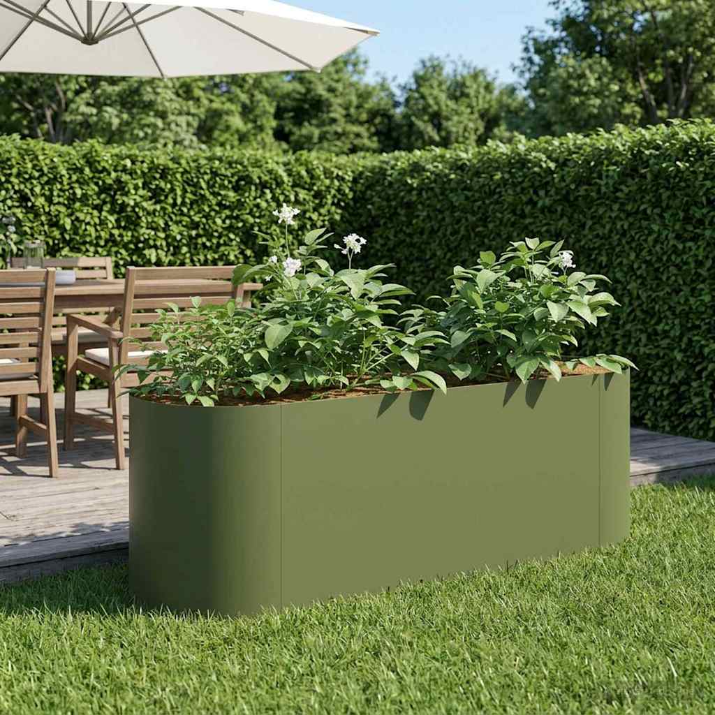 Verhoogd Tuinbed Olijfgroen 120 x 40 x 40 cm is nu te koop bij PeponiXL, paradijselijk wonen!