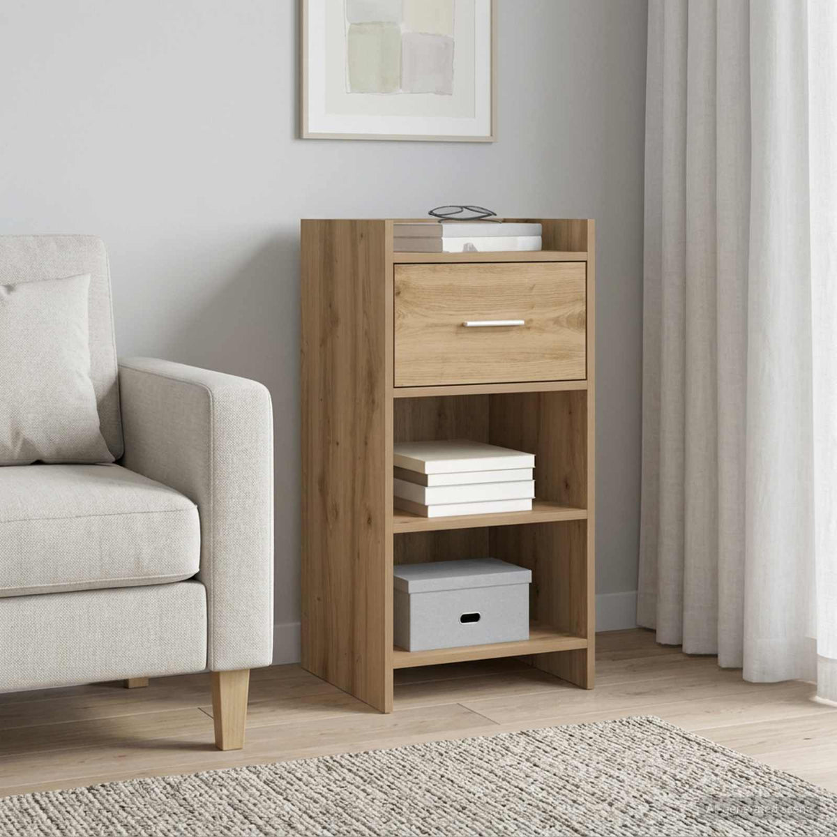 Dressoir Artisanaal eiken 40 x 36 x 80 cm Bewerkt hout is nu te koop bij PeponiXL, paradijselijk wonen!