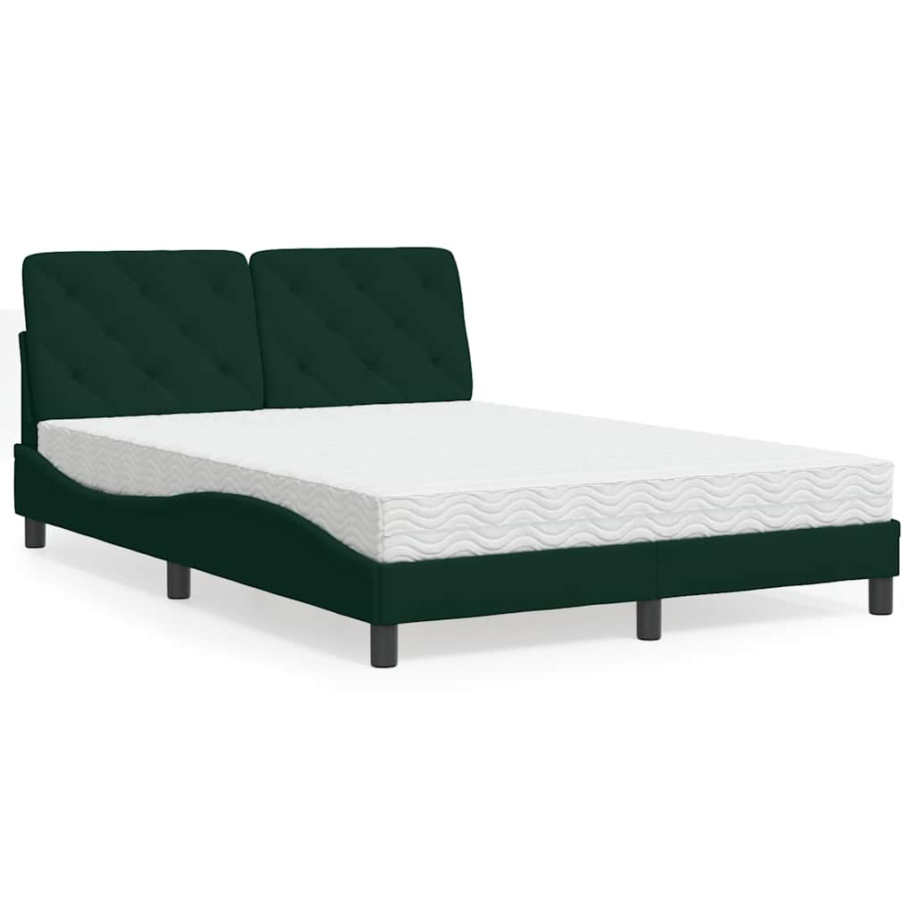 Bed met matras fluweel donkergroen 140x200 cm is nu te koop bij PeponiXL, paradijselijk wonen!