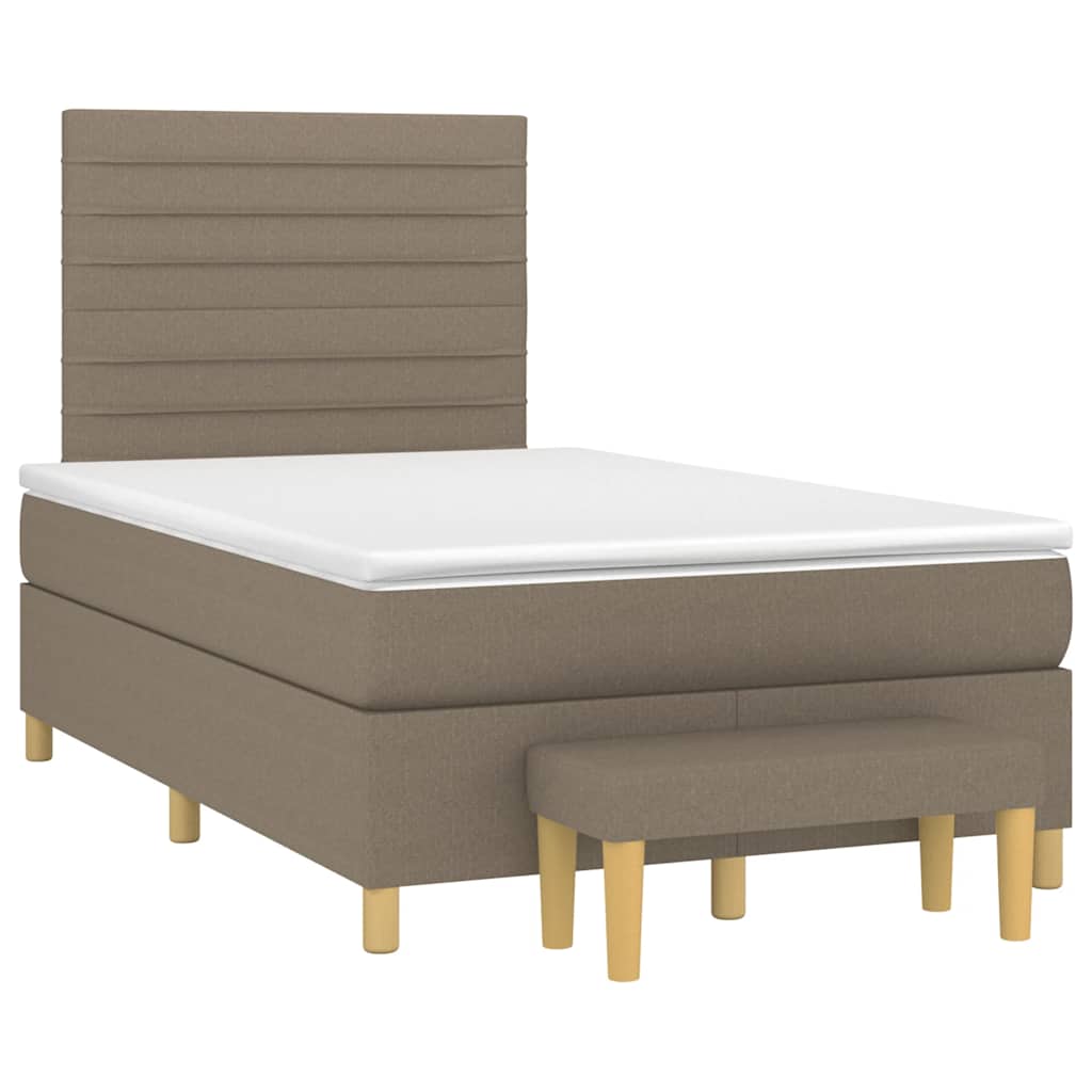 Boxspring met matras stof taupe 120x190 cm is nu te koop bij PeponiXL, paradijselijk wonen!