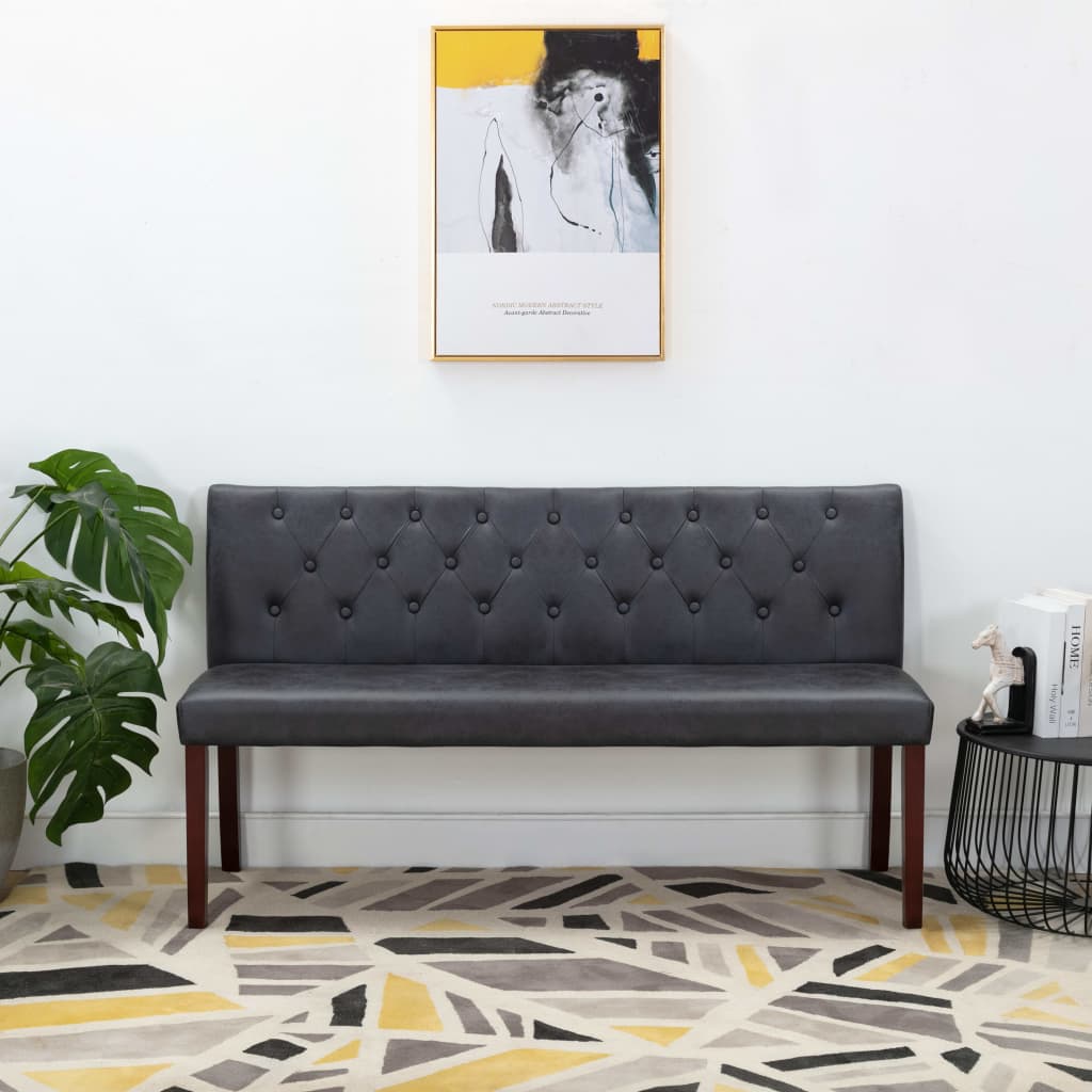 Bankje 148,5 cm kunstsuède grijs is nu te koop bij PeponiXL, paradijselijk wonen!