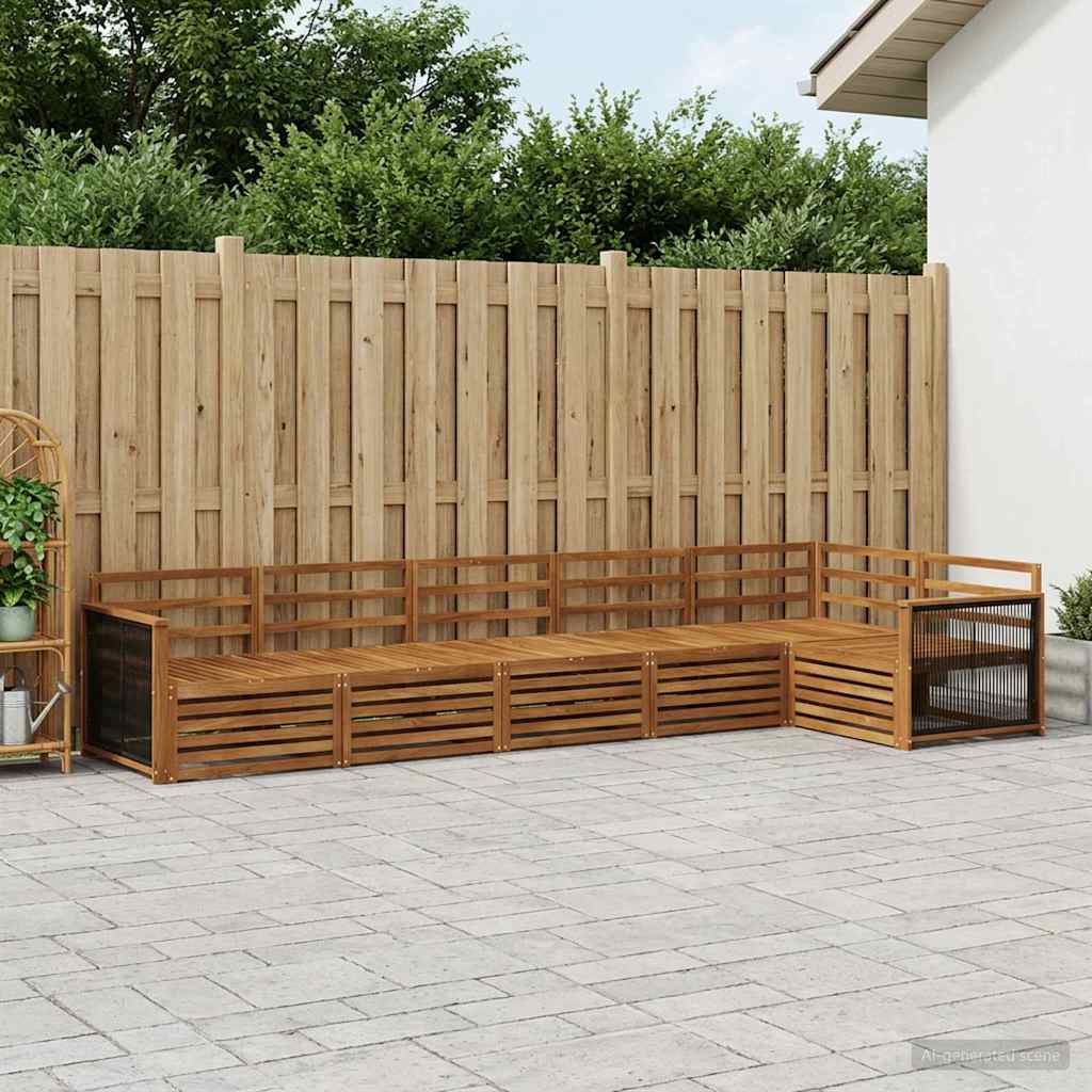 Buiten bankenset 6 pcs Naturel Massief Acaciahout is nu te koop bij PeponiXL, paradijselijk wonen!