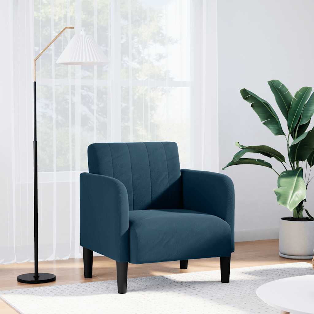 Fauteuil met armleuningen Blauw 54 cm Fluweel is nu te koop bij PeponiXL, paradijselijk wonen!