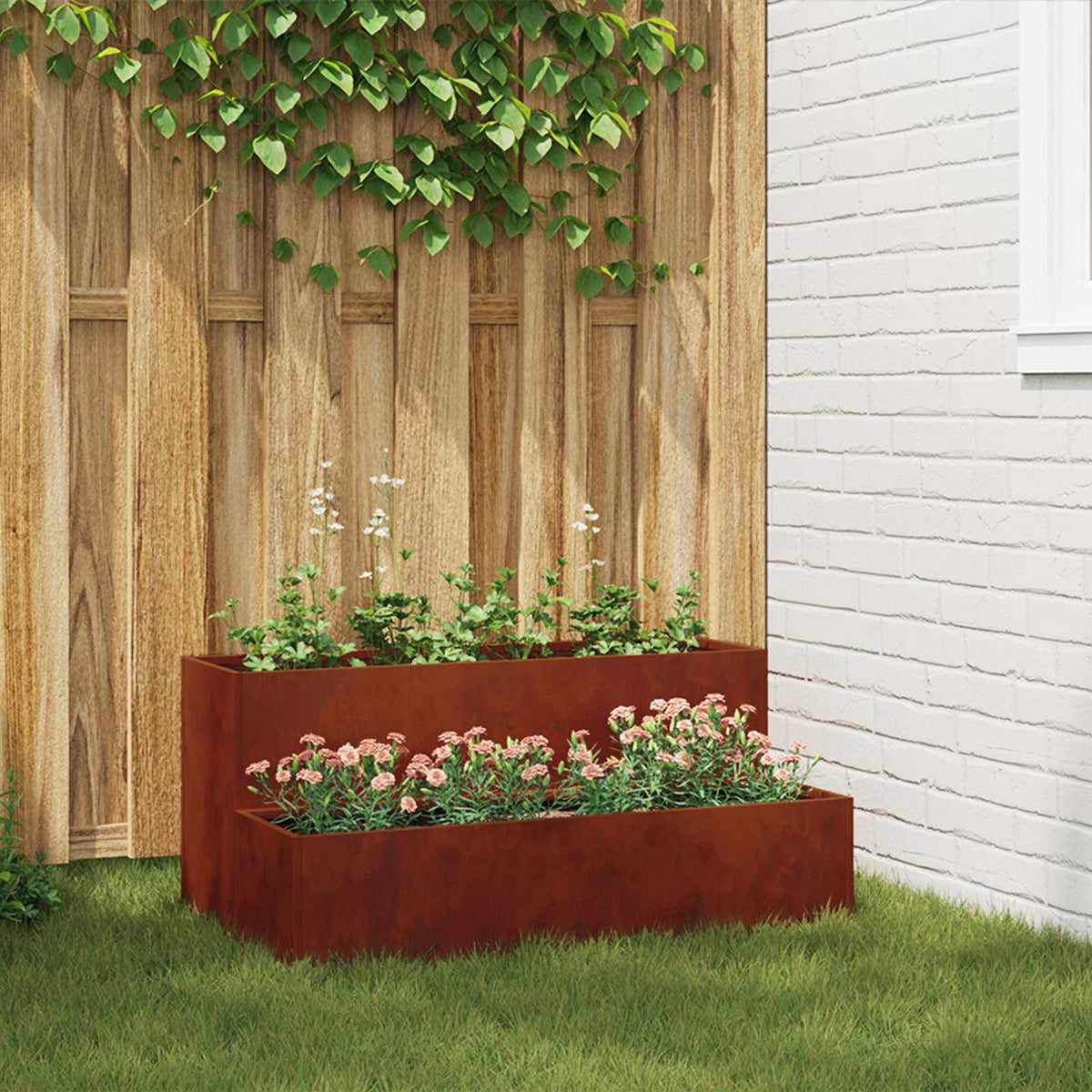 Tuin Bloempot Roestig 100 x 60 x 45 cm Cortenstaal is nu te koop bij PeponiXL, paradijselijk wonen!