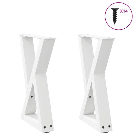 Salontafelpoten 2 st 28x(42-43,3) cm staal wit is nu te koop bij PeponiXL, paradijselijk wonen!