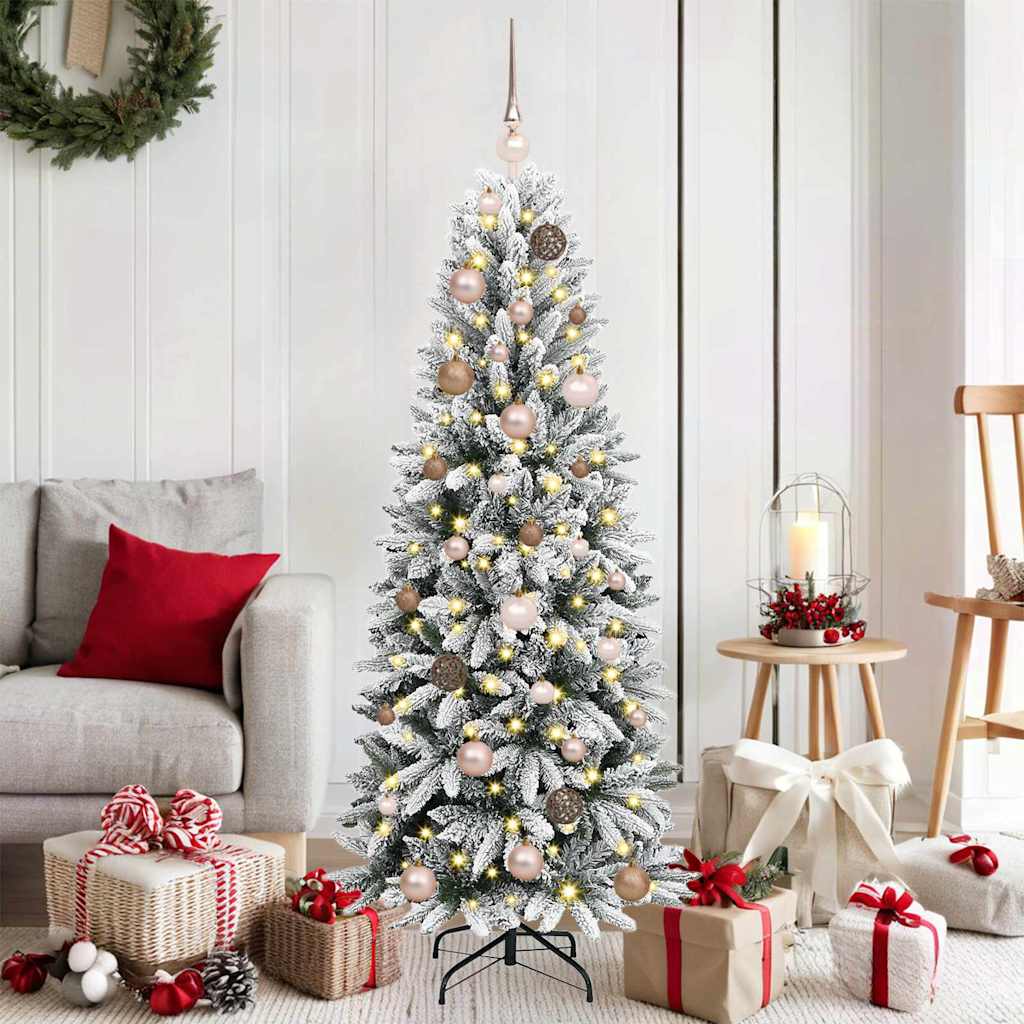 Kunstkerstboom Wit 150 cm PVC en Plastic en Staal en PE is nu te koop bij PeponiXL, paradijselijk wonen!