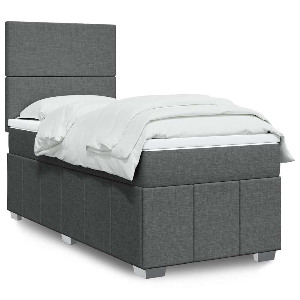 Boxspring met matras stof donkergrijs 80x200 cm is nu te koop bij PeponiXL, paradijselijk wonen!