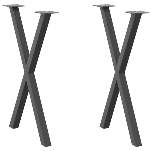 Eettafelpoten 2 st X-vormig 57x(72-73) cm staal antraciet is nu te koop bij PeponiXL, paradijselijk wonen!