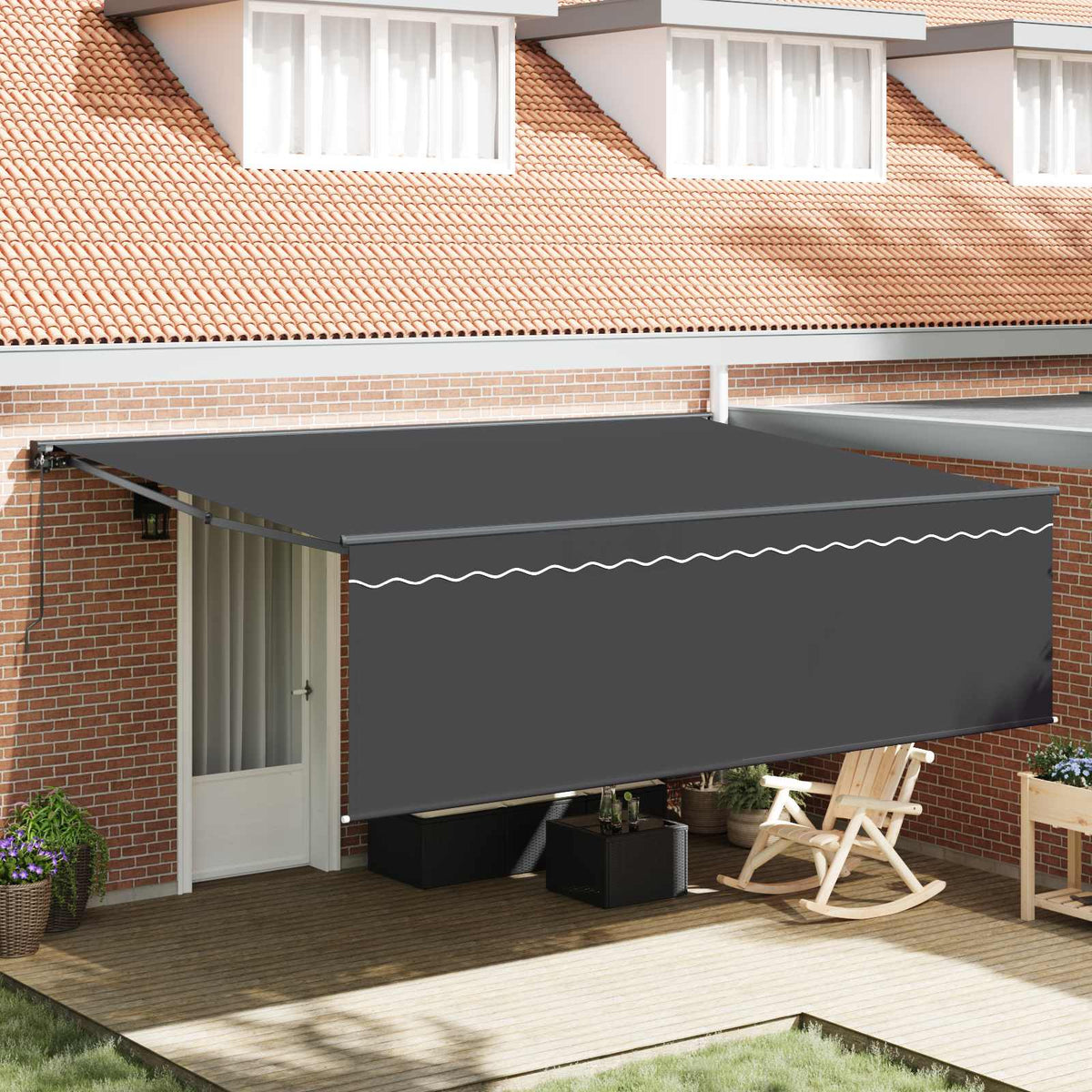 Inklapbaar Zonnescherm Antraciet 450 × 300 cm is nu te koop bij PeponiXL, paradijselijk wonen!