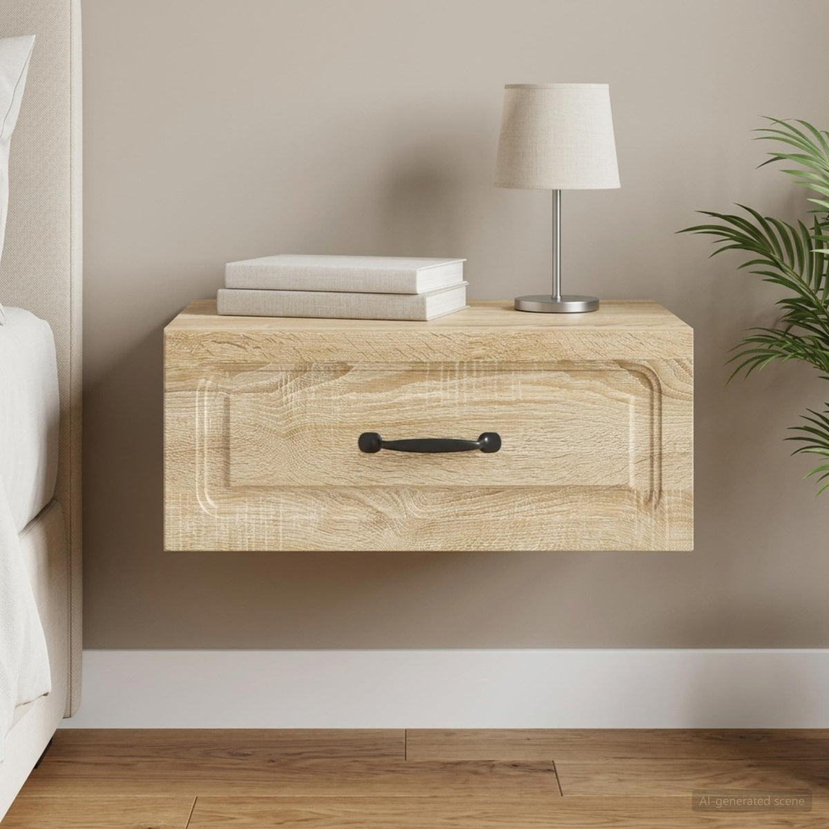 Wandbeugel Bedkast Sonoma Eiken 49 x 34,5 x 20 cm Bewerkt hout is nu te koop bij PeponiXL, paradijselijk wonen!