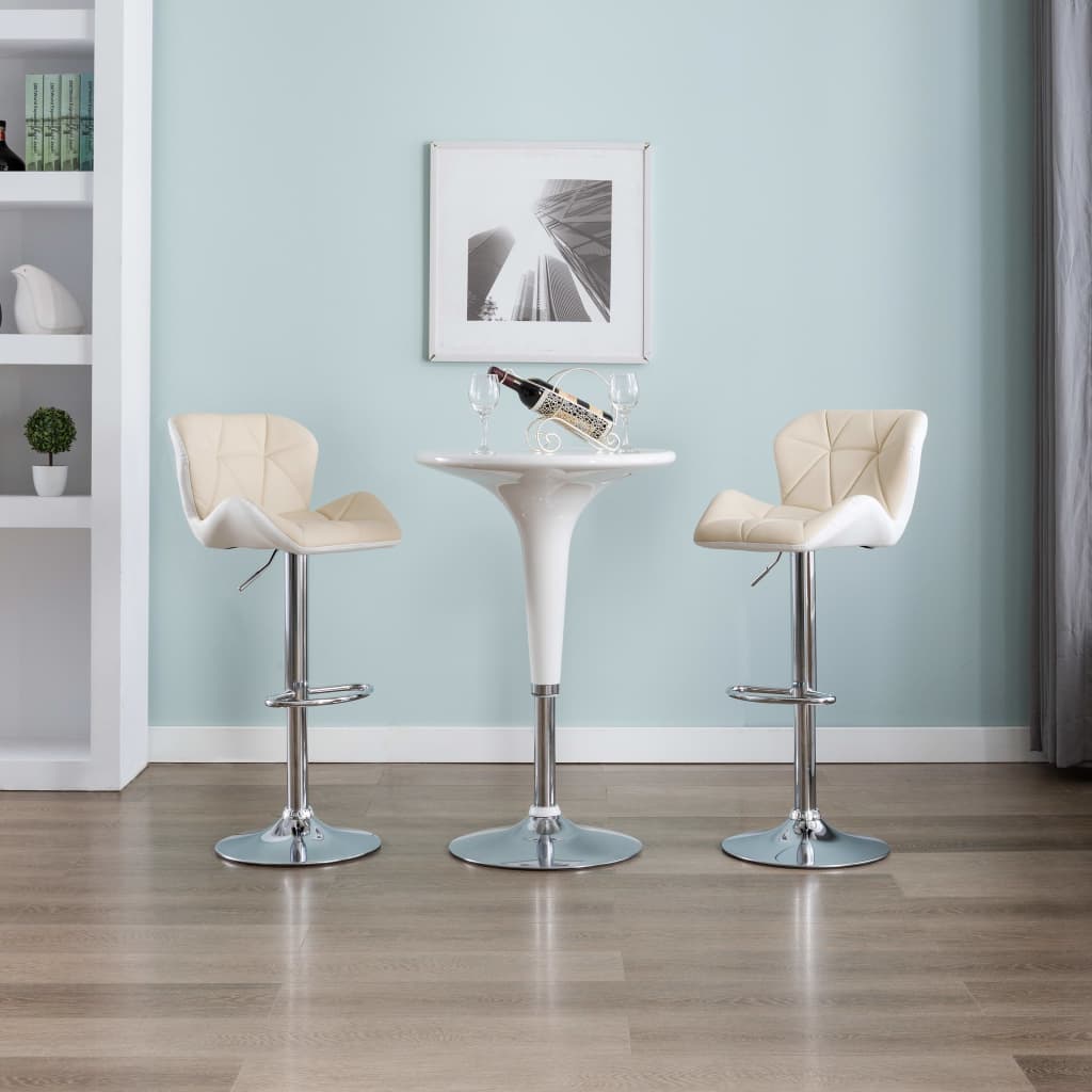 Barkrukken 2 st kunstleer crèmekleurig is nu te koop bij PeponiXL, paradijselijk wonen!