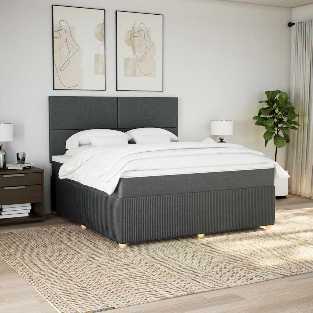 Boxspring met matras stof donkergrijs 180x200 cm is nu te koop bij PeponiXL, paradijselijk wonen!