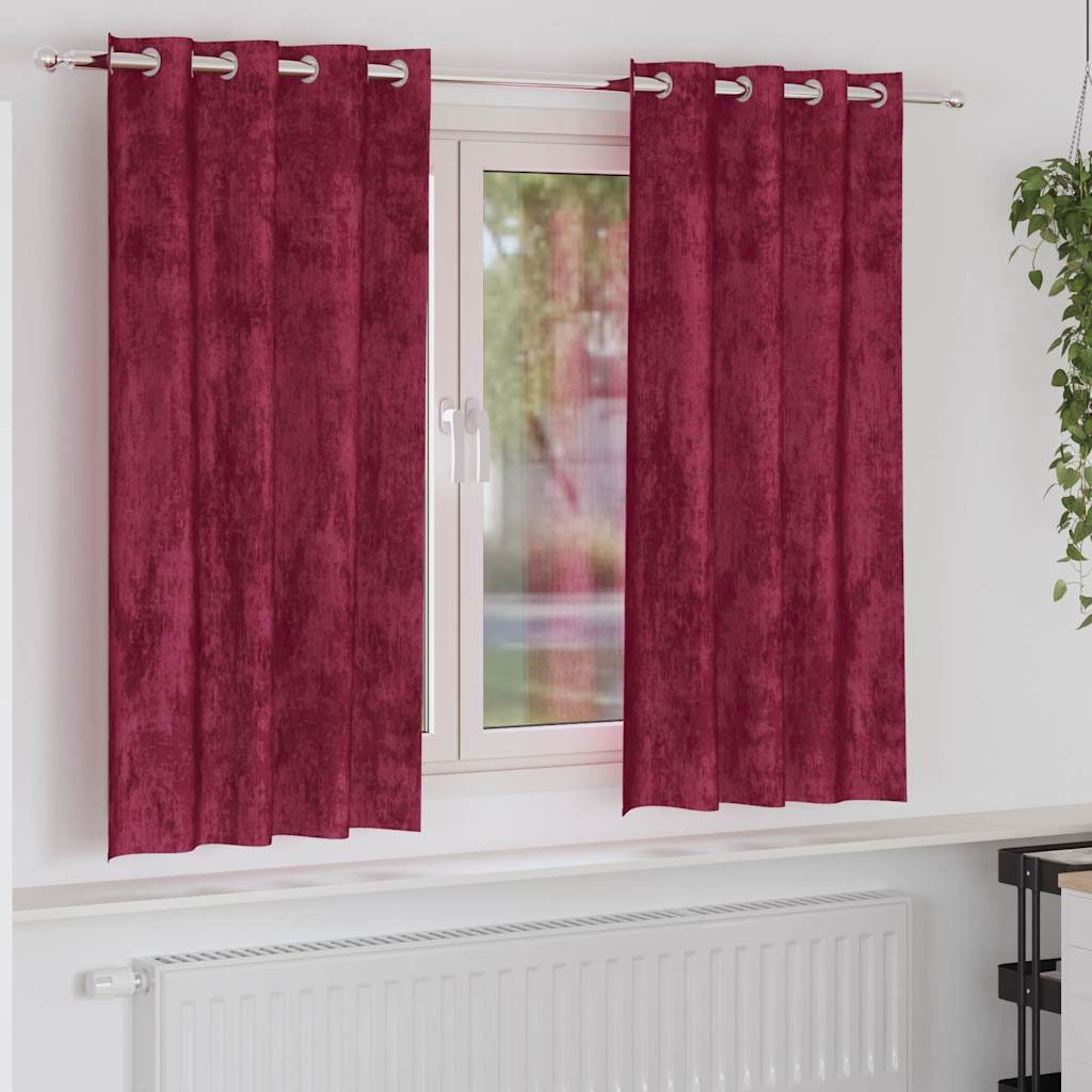 Velvet Gordijnen 2 pcs Wijnrood 175 x 140 cm Fluweel is nu te koop bij PeponiXL, paradijselijk wonen!