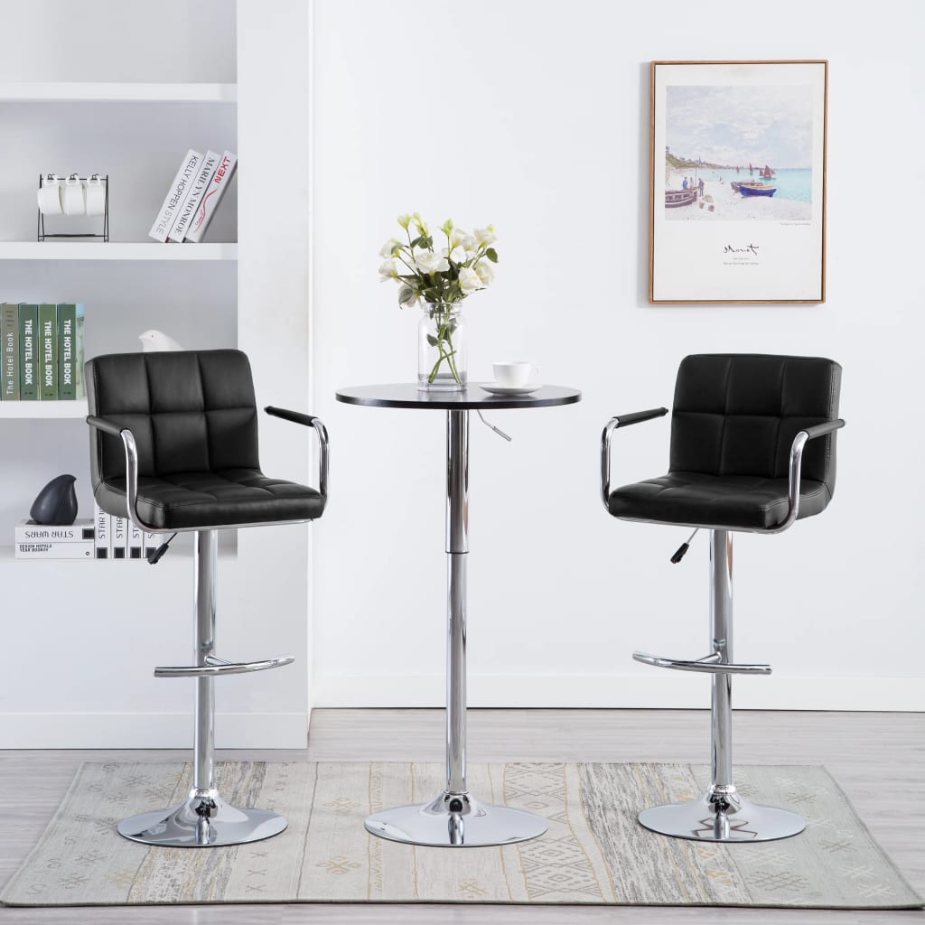 Barstoelen 2 st kunstleer zwart is nu te koop bij PeponiXL, paradijselijk wonen!
