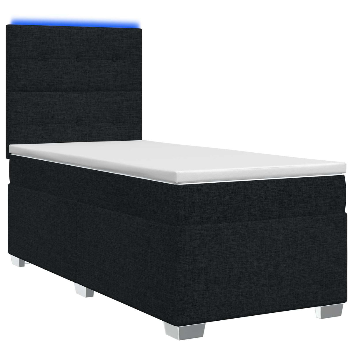 Boxspringbed met matras met hoofdeinde Zwart 80 x 200 cm Stof is nu te koop bij PeponiXL, paradijselijk wonen!