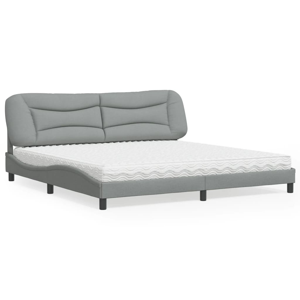 Bed met matras "Hvar" stof lichtgrijs 200x200 cm is nu te koop bij PeponiXL, paradijselijk wonen!