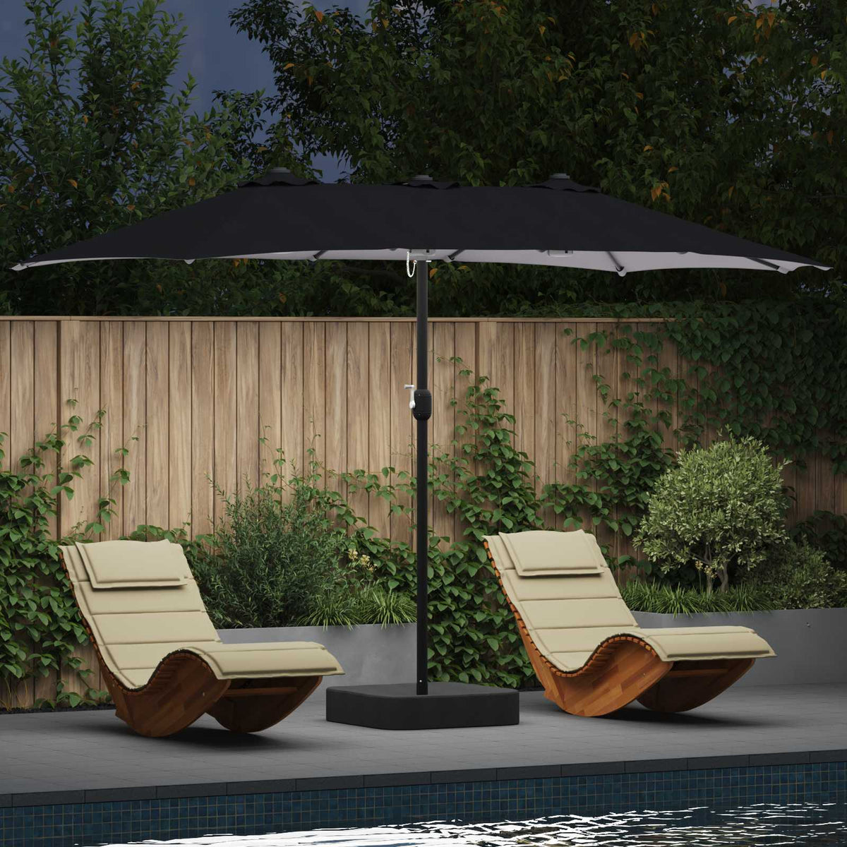 Tuinparasol Antraciet 385 x 209 x 244 cm Polyester is nu te koop bij PeponiXL, paradijselijk wonen!