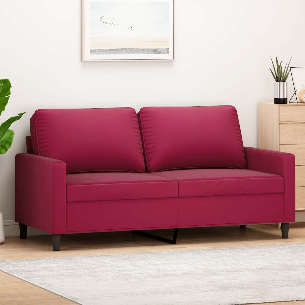 Tweezitsbank 140 cm fluweel wijnrood is nu te koop bij PeponiXL, paradijselijk wonen!