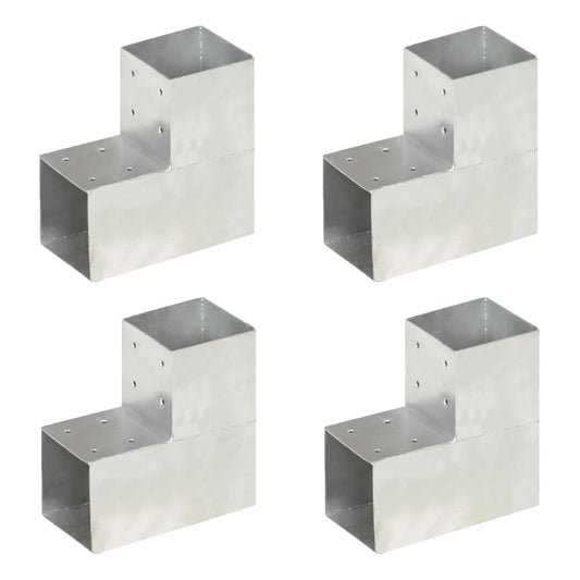 Paalverbindingen 4 st L-vorm 101x101 mm gegalvaniseerd metaal is nu te koop bij PeponiXL, paradijselijk wonen!
