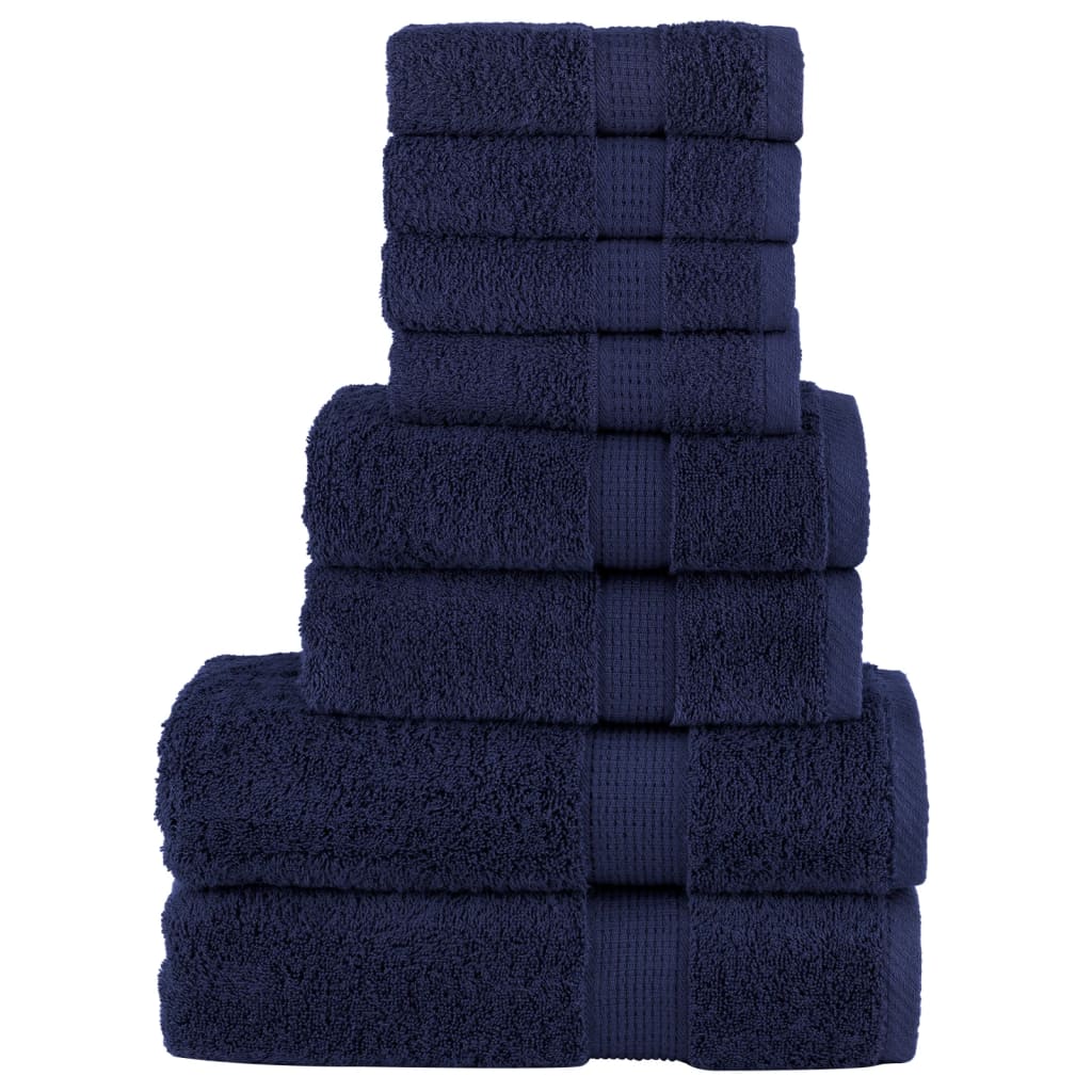 8-delige Handdoekenset SOLUND 600 g/m² marineblauw is nu te koop bij PeponiXL, paradijselijk wonen!