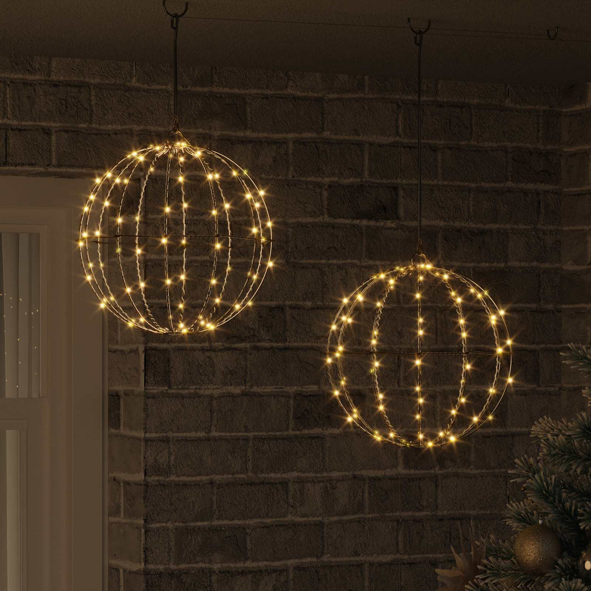 Bal met 192 LED 2 pcs Warmwit 30 x 30 x 32 cm Metaal is nu te koop bij PeponiXL, paradijselijk wonen!