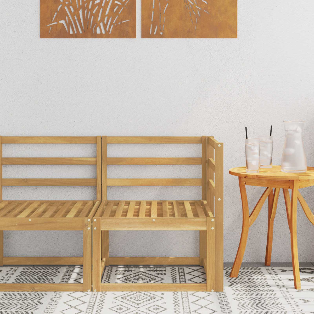 Buiten Hoek Sofa Massief Acaciahout Wit 63 x 63 x 73 cm is nu te koop bij PeponiXL, paradijselijk wonen!
