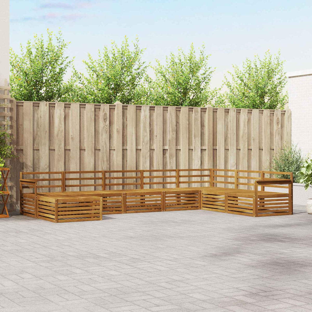 Buiten bankenset 8 pcs Naturel is nu te koop bij PeponiXL, paradijselijk wonen!