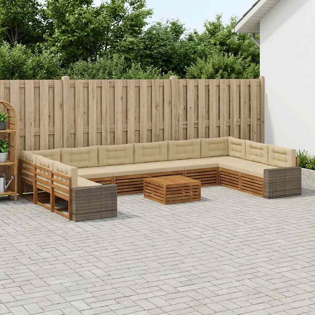 Sofa-Sets met kussen 11 pcs Massief Acaciahout is nu te koop bij PeponiXL, paradijselijk wonen!