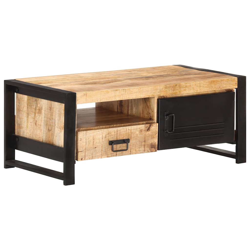 Salontafel 100x50x40 cm ruw mangohout is nu te koop bij PeponiXL, paradijselijk wonen!